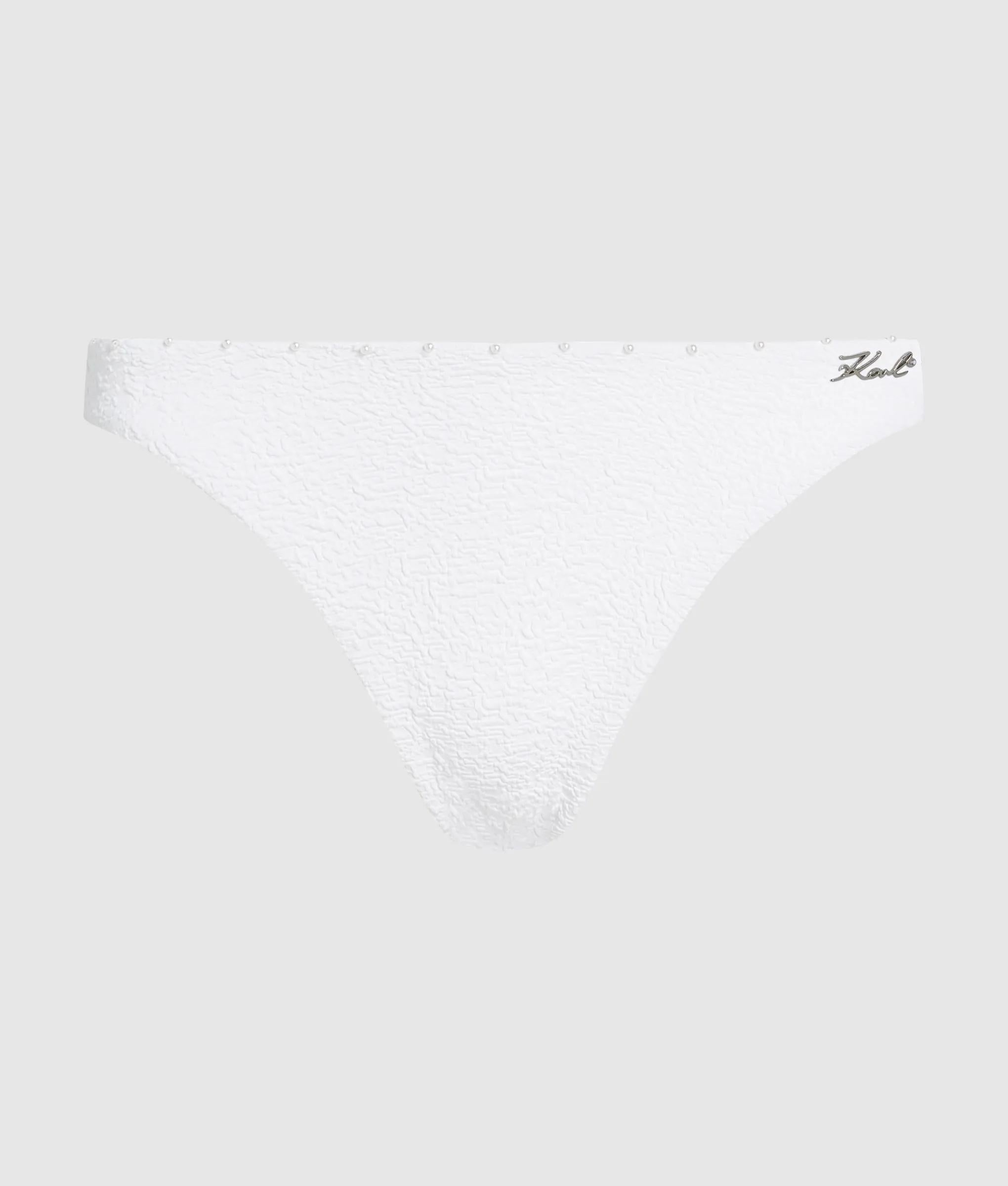 Gestructureerde bikinibroek met nepparels