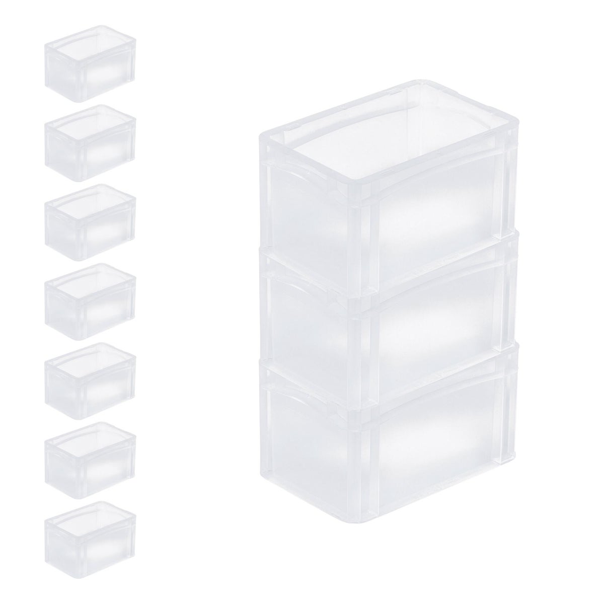 PROREGAL Super Saver Set 10 x Transparante Eurobakken BasicLine Met Gesloten Handvat en Klikdeksel HxBxD 17 x 20 x 30 cm 7,2 Liter Eurobox
