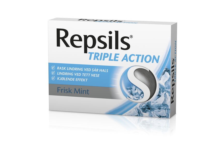 Repsils Triple Action - frisk mint 24 stk