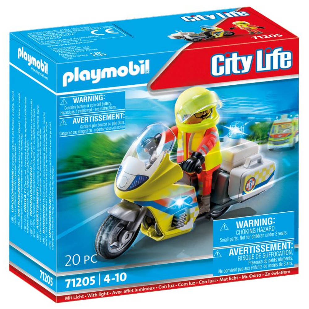 PLAYMOBIL City Life noodmotorfiets met zwaailicht 71205