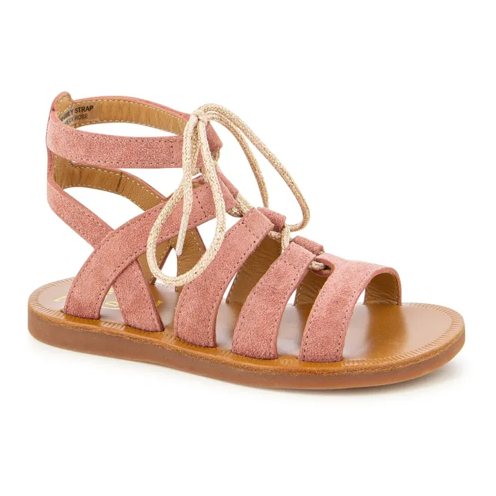 Pom d'Api Sandales Plagette Guily Strap  | Vieux Rose