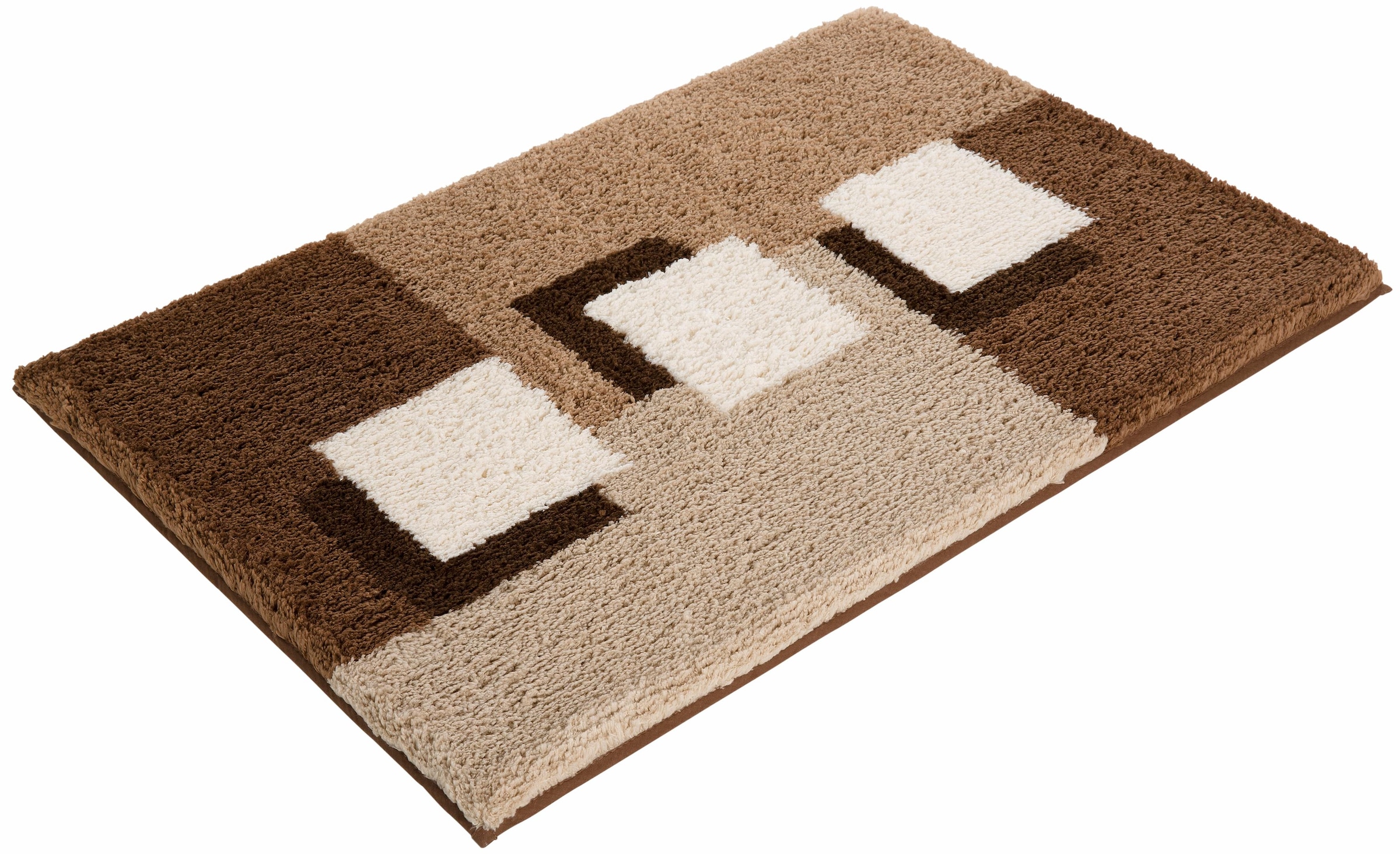 my home Badematte »Ada, Badvorleger, Badezimmer Teppich« Höhe 21 mm rutschhemmend beschichtet fussbodenheizungsgeeignet | schnell trocknend | strapazierfähig Badteppich, Badematten auch als 3 teiliges Set erhältlich