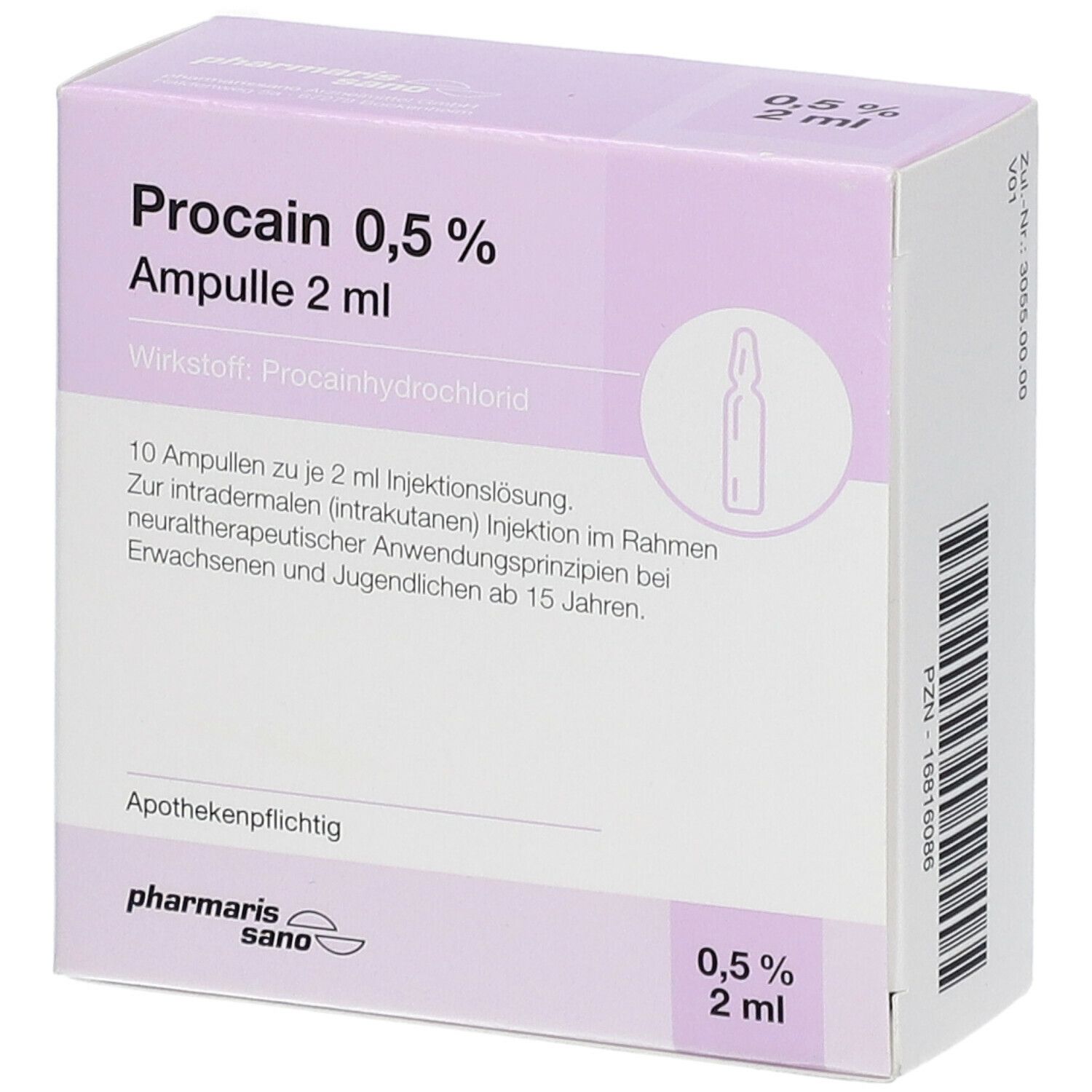 PROCAIN pharmarissano 0,5% Inj.-Lsg.Ampullen 2 ml