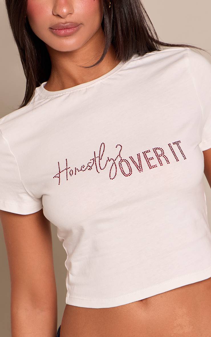 Blanc T-shirt Ajusté Petite À Motif Graphique En Diamants
