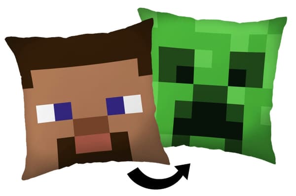 Dekorativ kudde 40x40 cm med Minecraft Steve och Creeper
