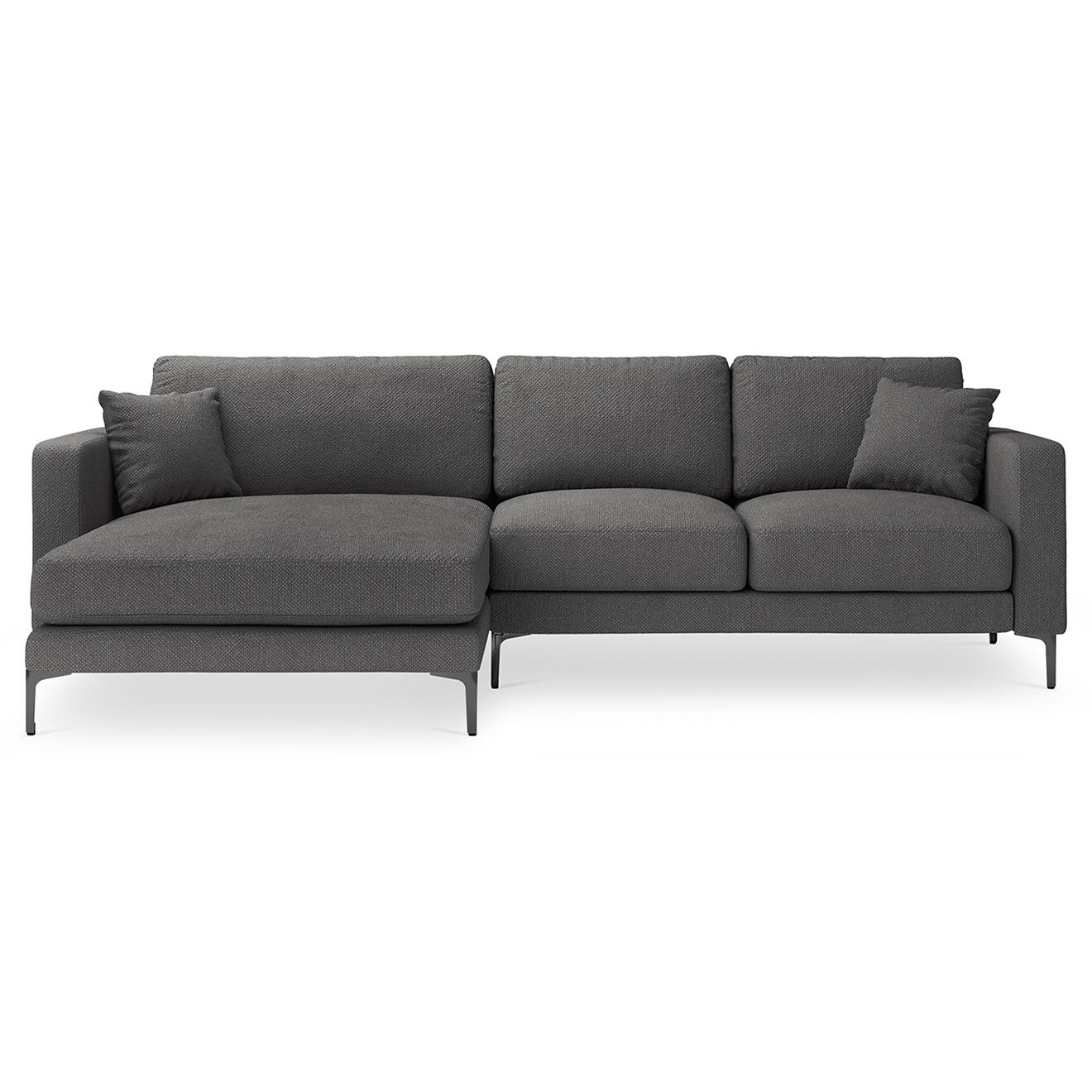 Mazzini Sofas Canapé d'angle Gauche Venus 4 Places gris foncé - 248x160x90 cm