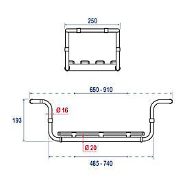 Siège de baignoire en inox extensible de 65 à 91 cm blanc charge maximale 90 Kg