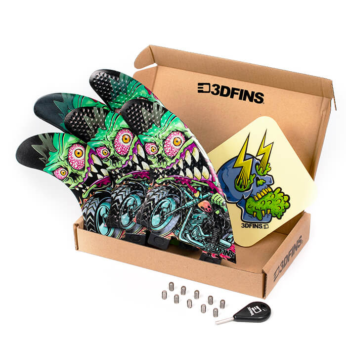 3DFINS Go Hard Rider - 5 Fins combo FCS - Medium
