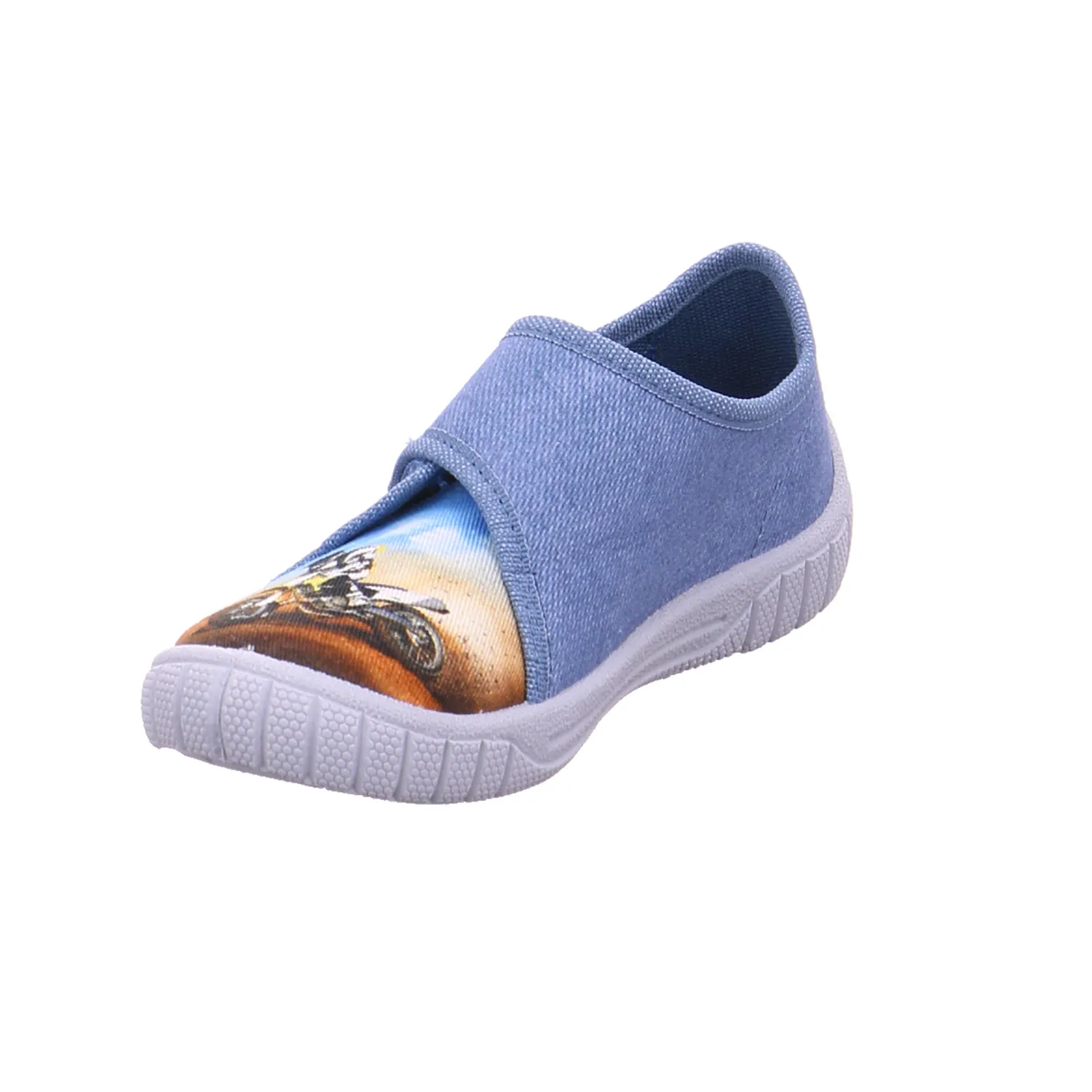 SUPERFIT Kinder-Hausschuh Blau Textil  Jungenhausschuh