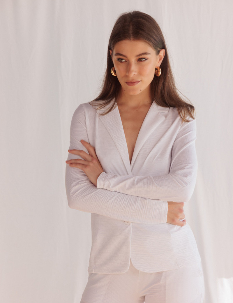 HBT WAFFLE  | SHIRLEY VESTE BLANCHE