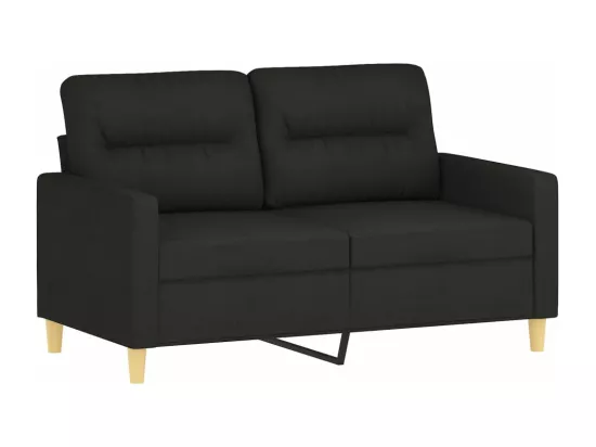 Ensemble de canapés 3 pcs avec coussins Noir Tissu