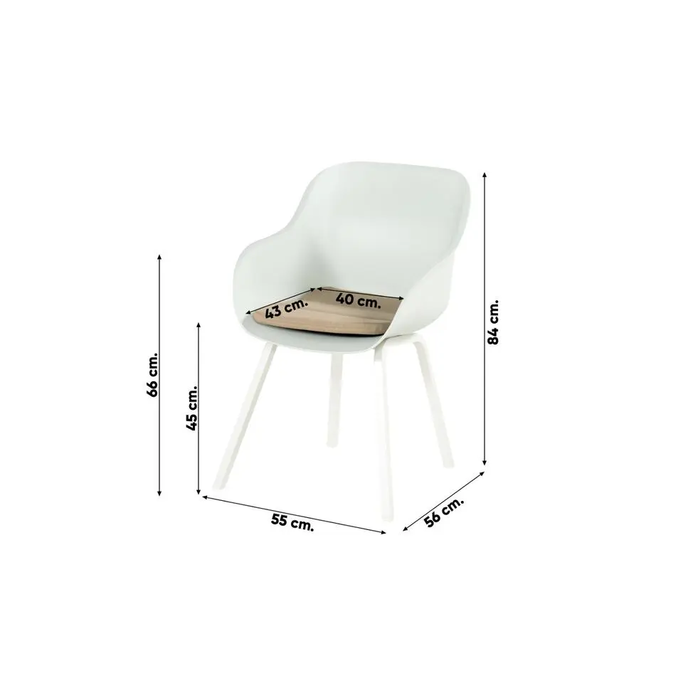 Hartman Le Soleil Element dining armstoel - Cotton white - 2 st.