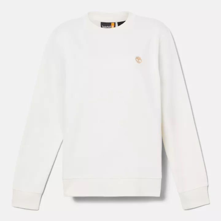Sweat à col rond et envers brossé pour femme en blanc