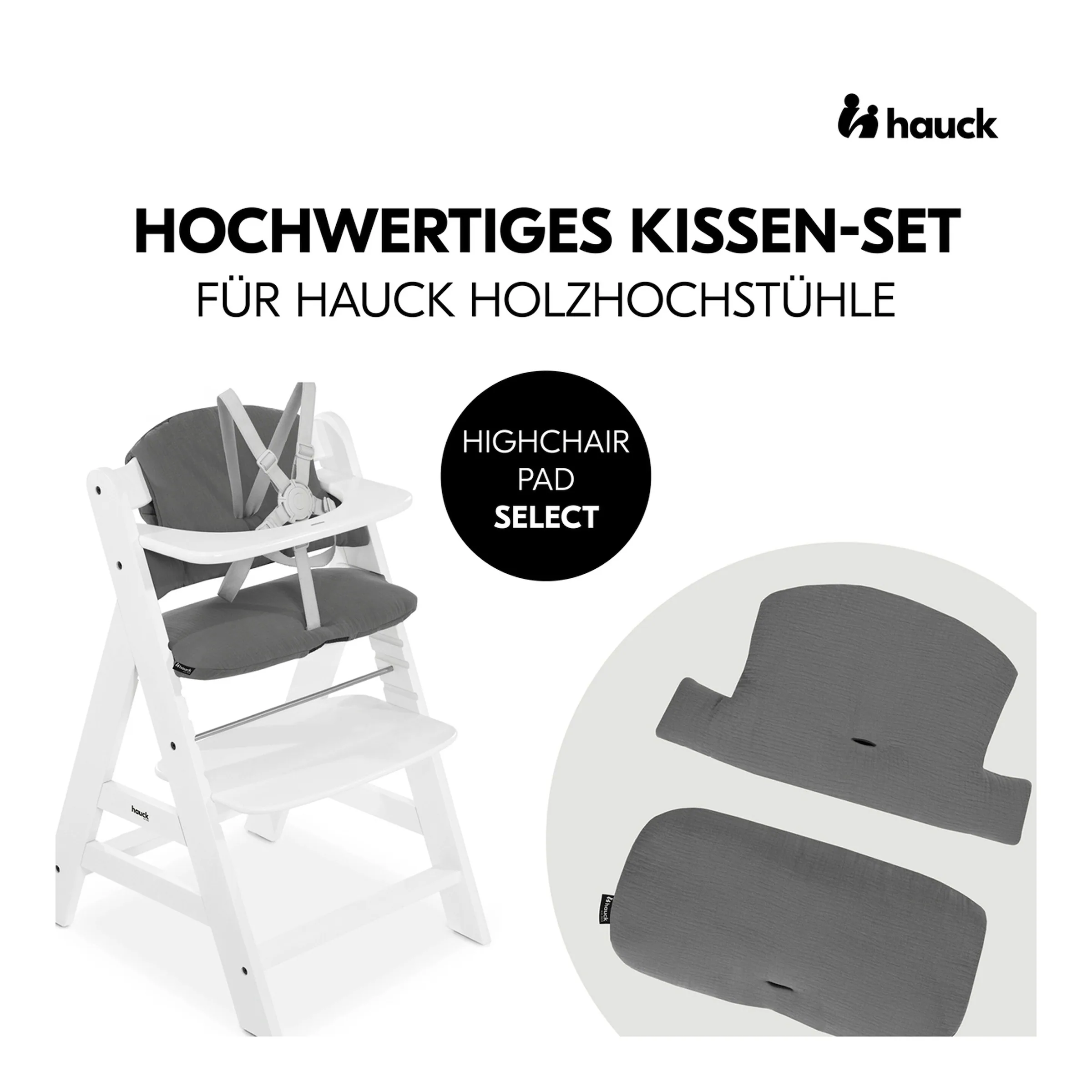 Hauck Sitzkissen Select Musselin dark grey