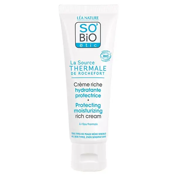 Creme hidratante protetor So'Bio Étic Rochefort enriquecido com água termal, orgânico, 50ml