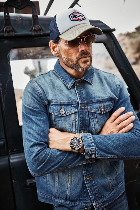 JP 1880 Jeansjacke, Brusttaschen, Knopfleiste, bis 8 XL