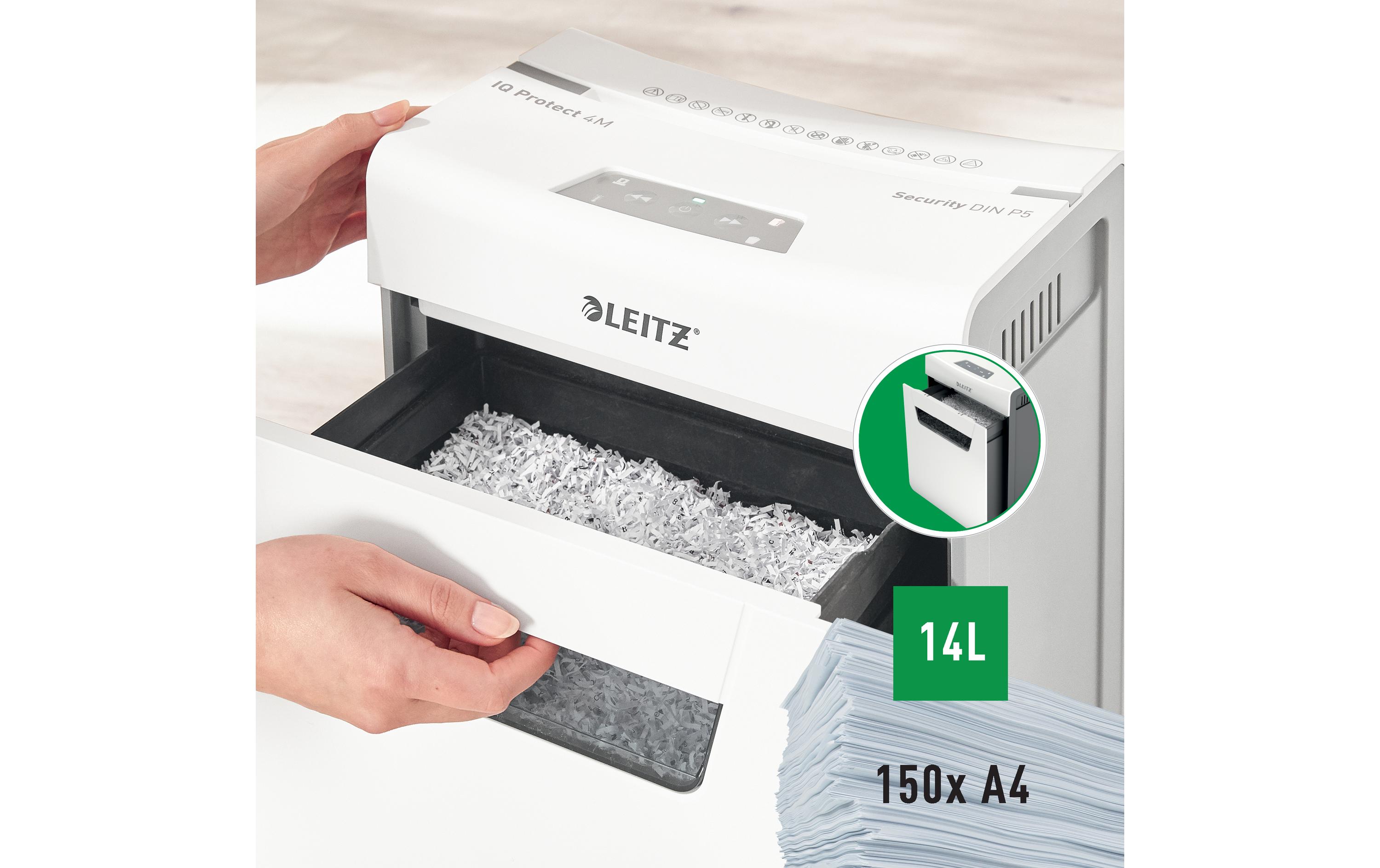 Aktenvernichter IQ Protect Premium 4M , 4 Blatt<br>Manueller Dokumentenvernichter mit Mikroschnitt für die sichere Vernichtung streng vertraulicher Unterlagen