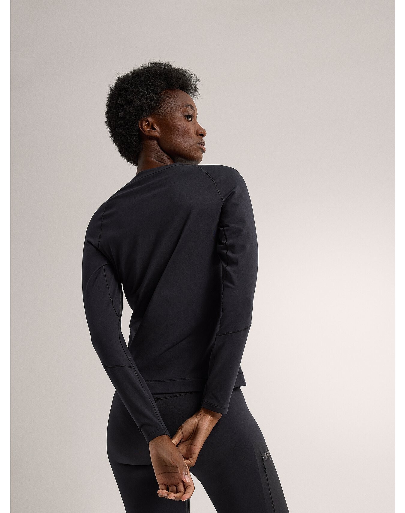 Rho Crew Neck LS Dame Black