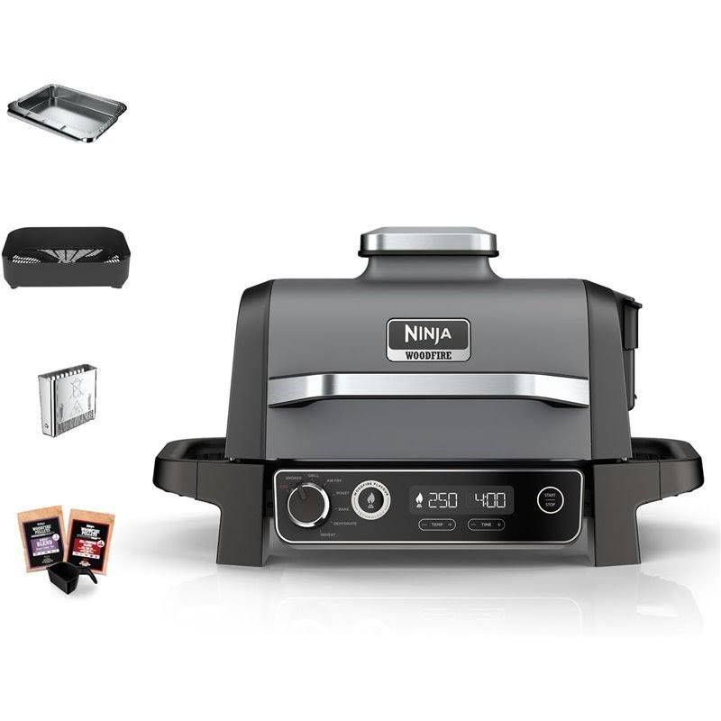 Ninja Woodfire Electric BBQ Grill and Smoker, 7-in-1 Outdoor Grill and Fryer