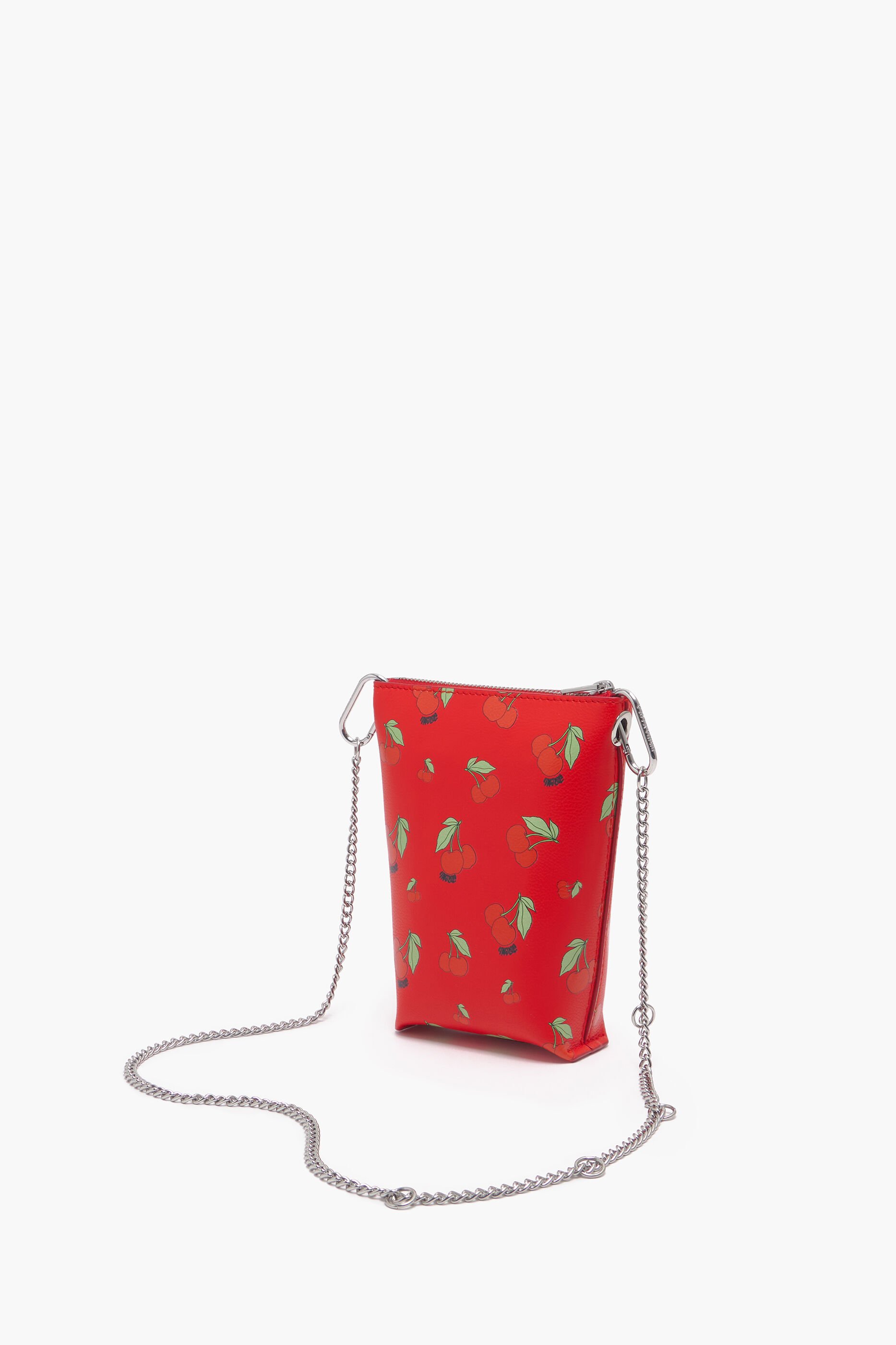 Bolsa transversal vermelha tamanho XS com estampa de cerejas