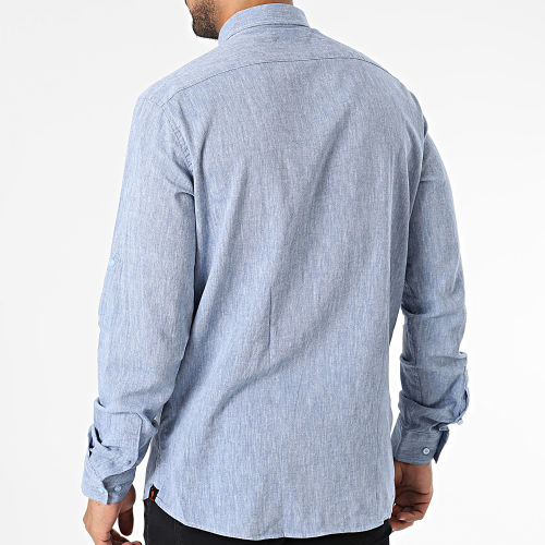 Chemise Manches Longues Bleu Chiné