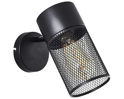 Wandspot, 1-lichts, H 26 cm, zwart