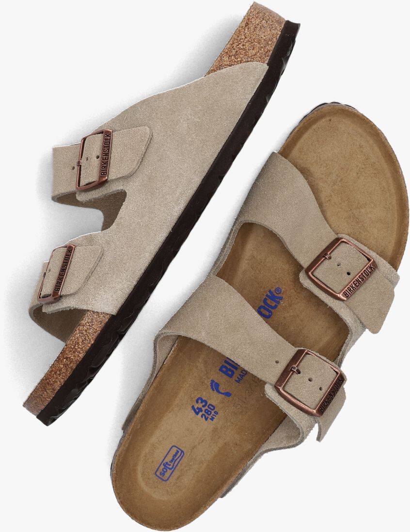 BIRKENSTOCK taupe birkenstock slippers arizona sue