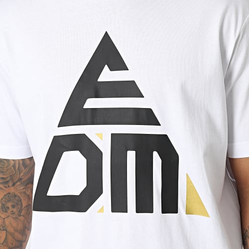 Tee Shirt Oversize Logo Blanc Noir
