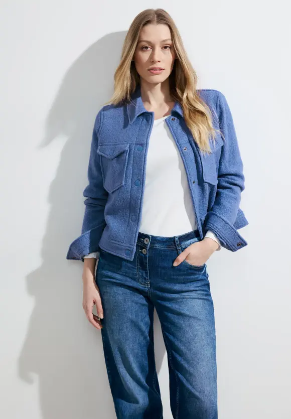 Jacke mit Wollanteil - water blue