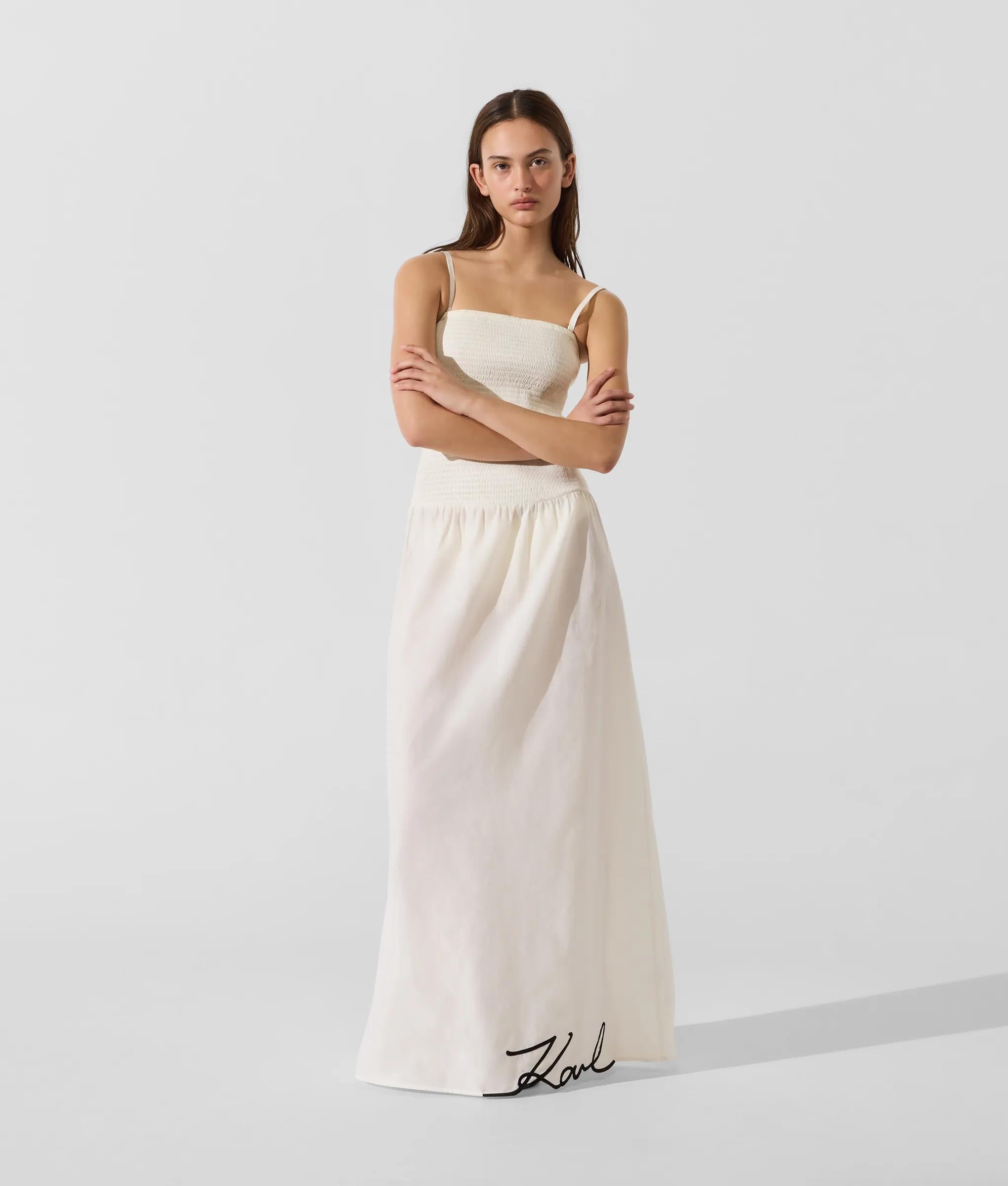 Signature maxi-jurk met verlaagde taille