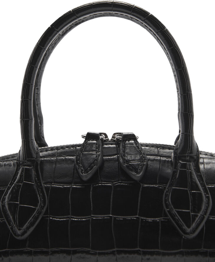 MANGO Croc-effect bag Black