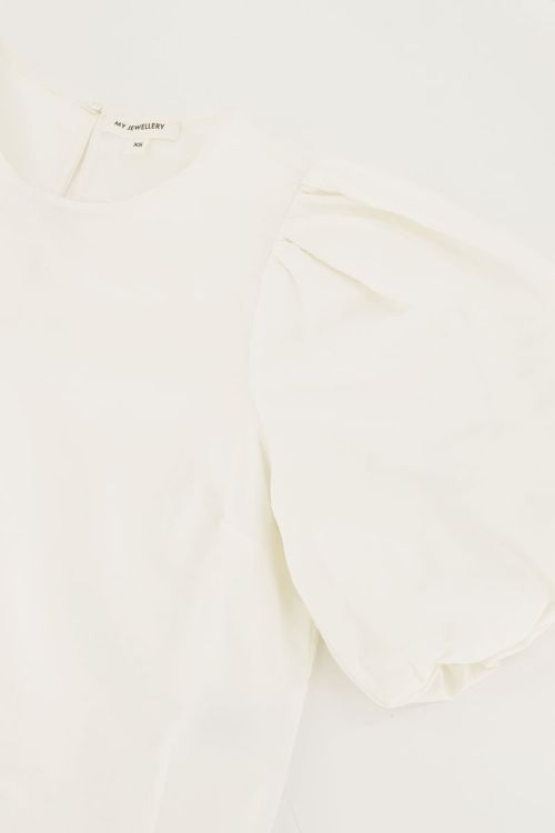 Witte top met pofmouwen