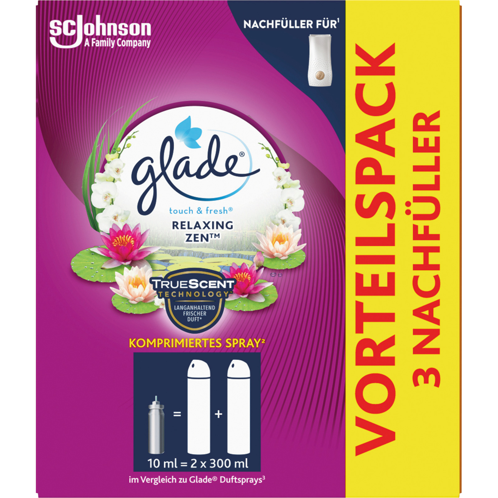 Glade Touch & Fresh Relaxing Zen Refill 3 x 10 ml