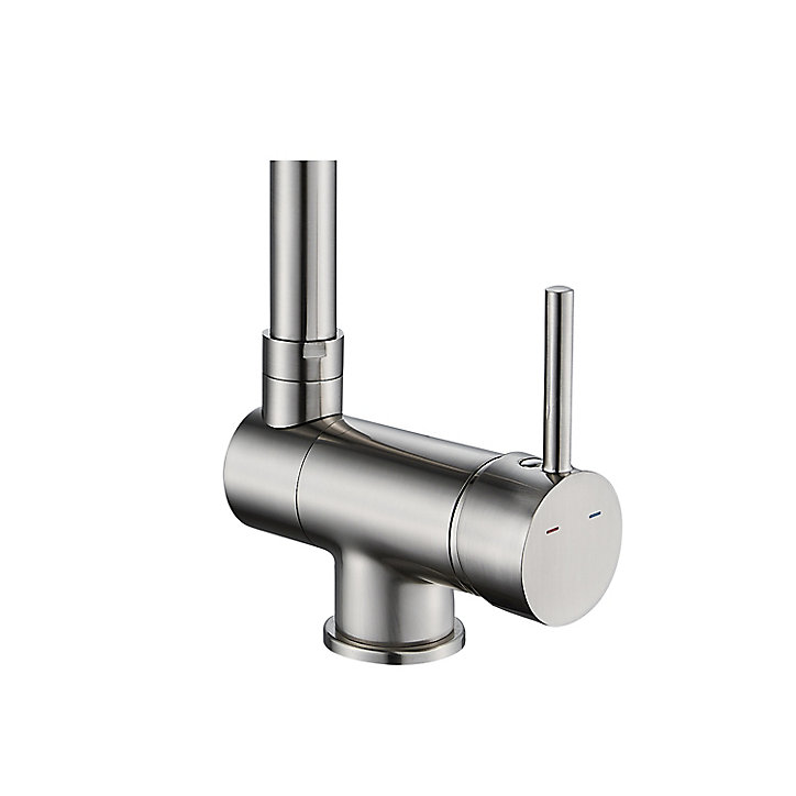 Mitigeur de cuisine rabattable nickel brossé GoodHome Deltana