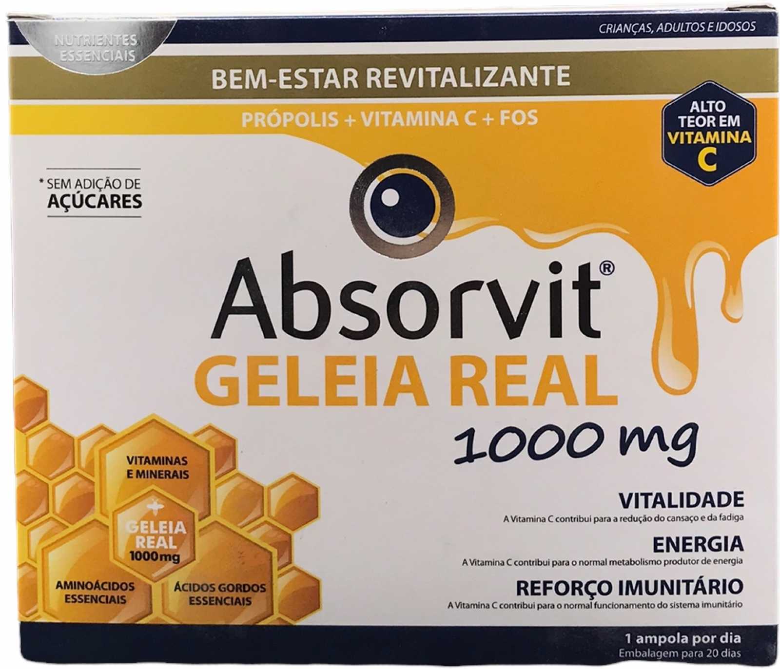 Absorbit Geleia Real e Ferro 20 frascos