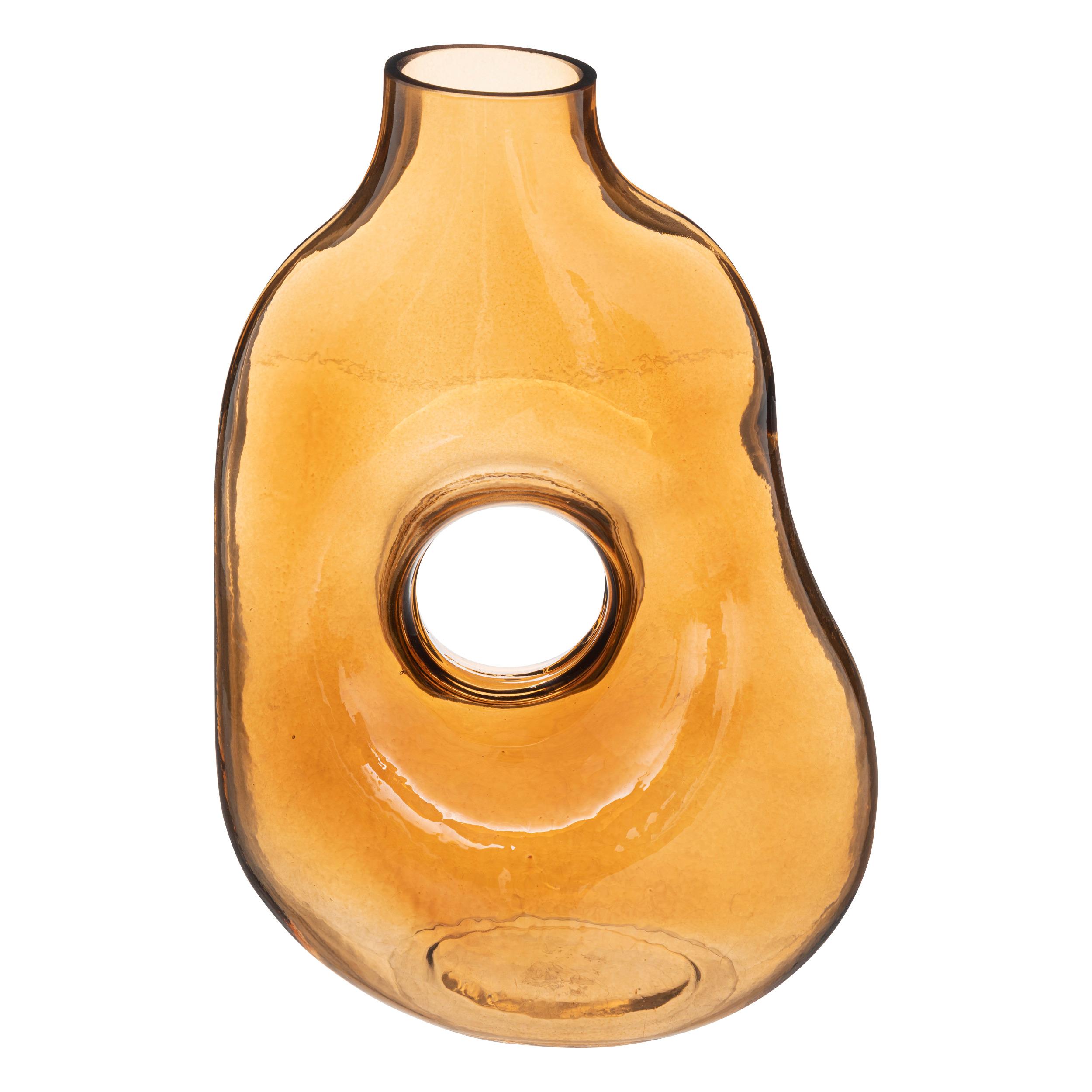 VASE VERRE DONUT AMBRE H.25CM