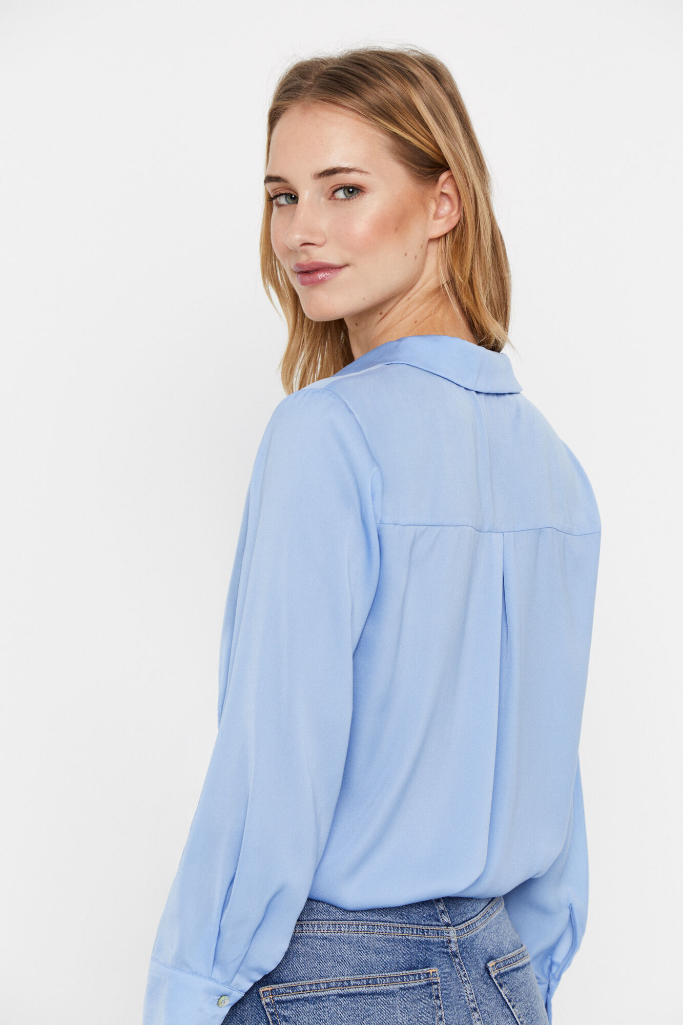 Camisa de cetim - Azul