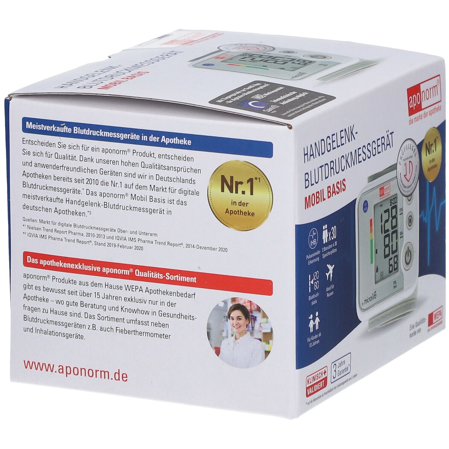 aponorm® Mobil Basis Handgelenk-Blutdruckmessgerät