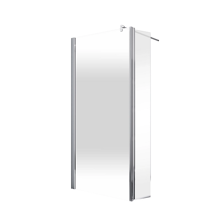 Paroi de douche fixe à l'italienne + déflecteur, 120 x 190 cm, Schulte NewStyle, Walk In, verre transparent anticalcaire, Brouillard