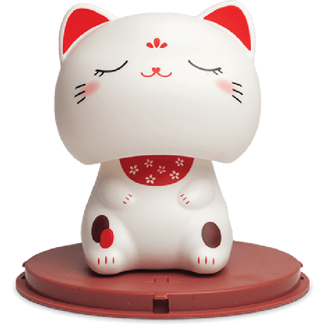 Solar Gelukskat Kawaii Gesloten Oogjes
