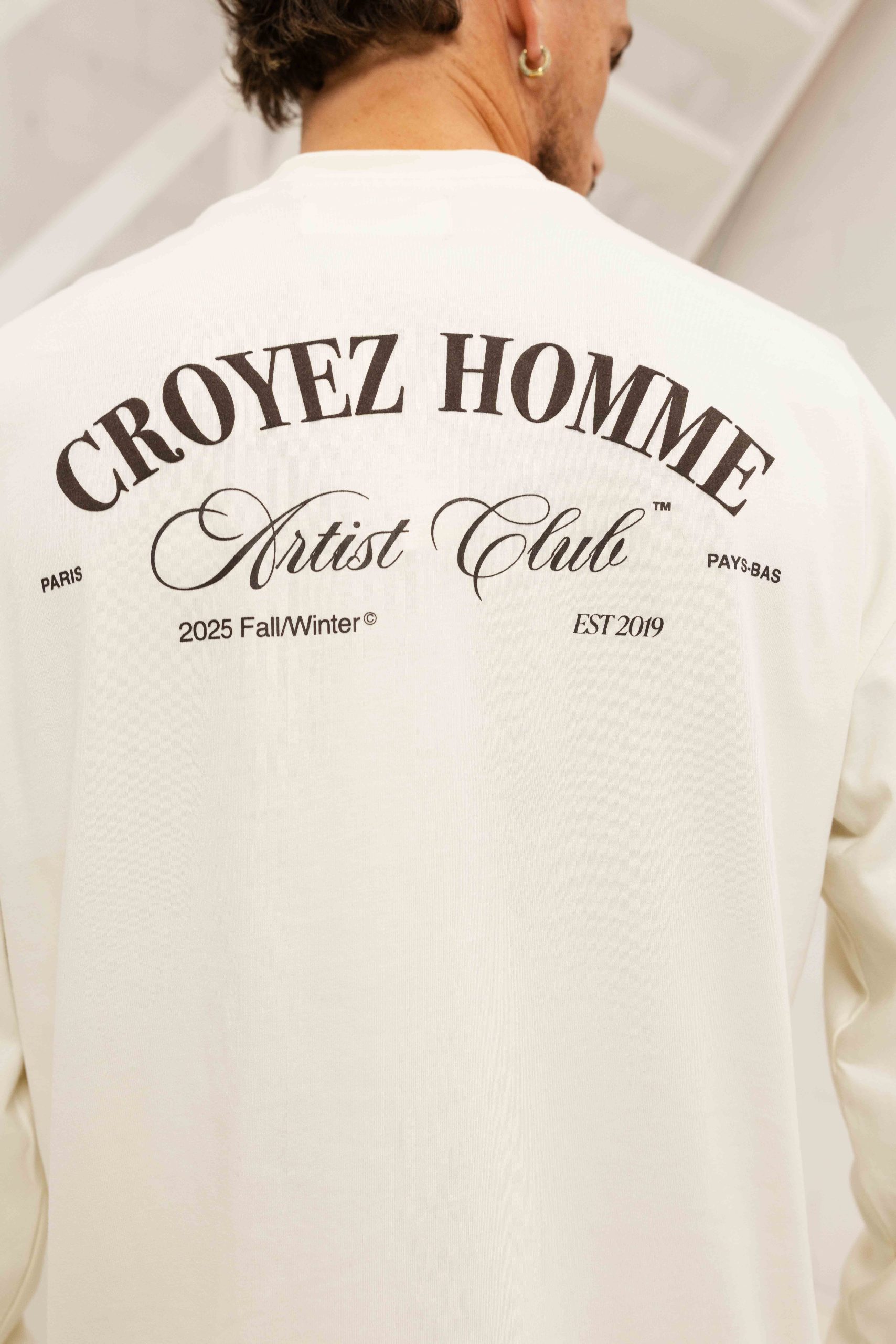 Croyez Artist Club Longsleeve T-Shirt Heren Gebroken Wit