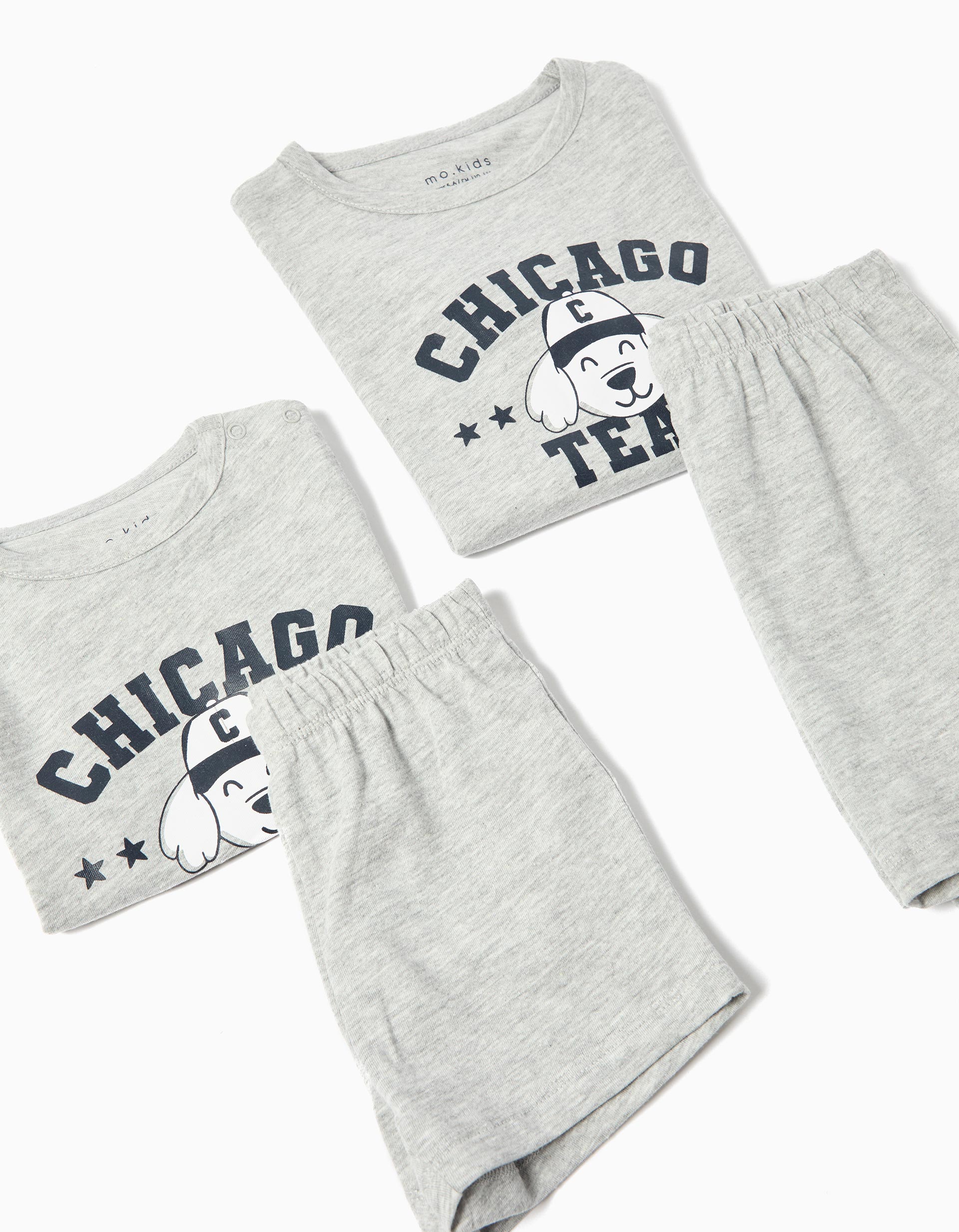 Pijama Jersey, Menino, Cinzento Claro