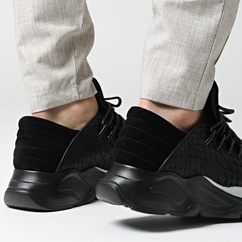 Baskets Phoenix Runner Cut-Matt Nappa Black Python
