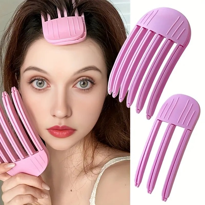 (2-tlg. Set) Haarspangen Volumen Krallen Clip Styling Haar Kamm - Pink