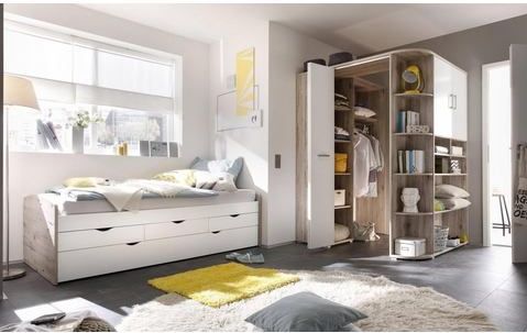 Kajuitbed - Nasri - Zandeik/Wit - Multifunctioneel met Bedlade