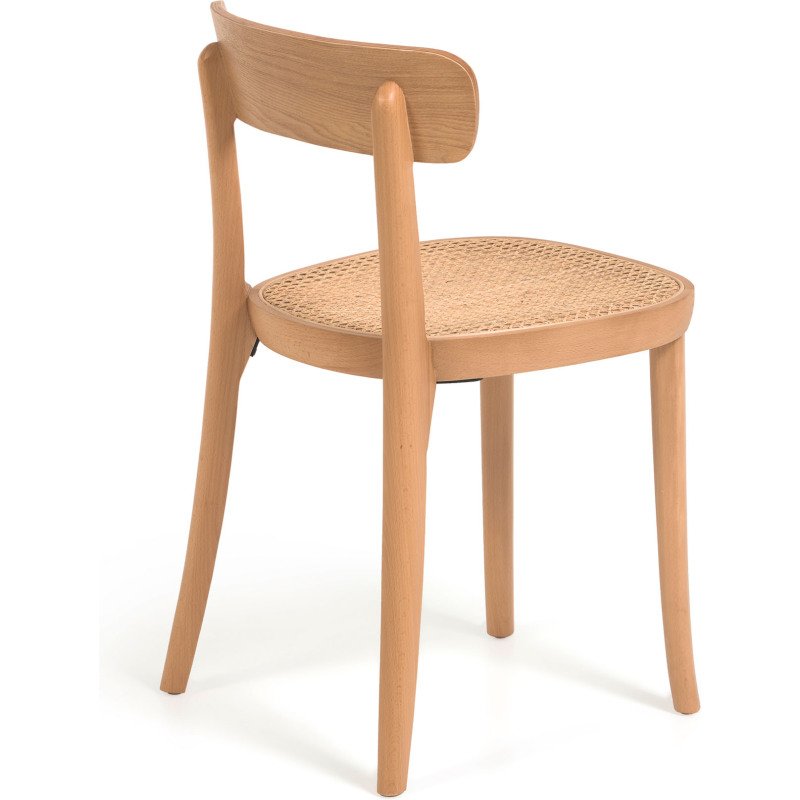 Chaise Romane en bois de hêtre et rotin