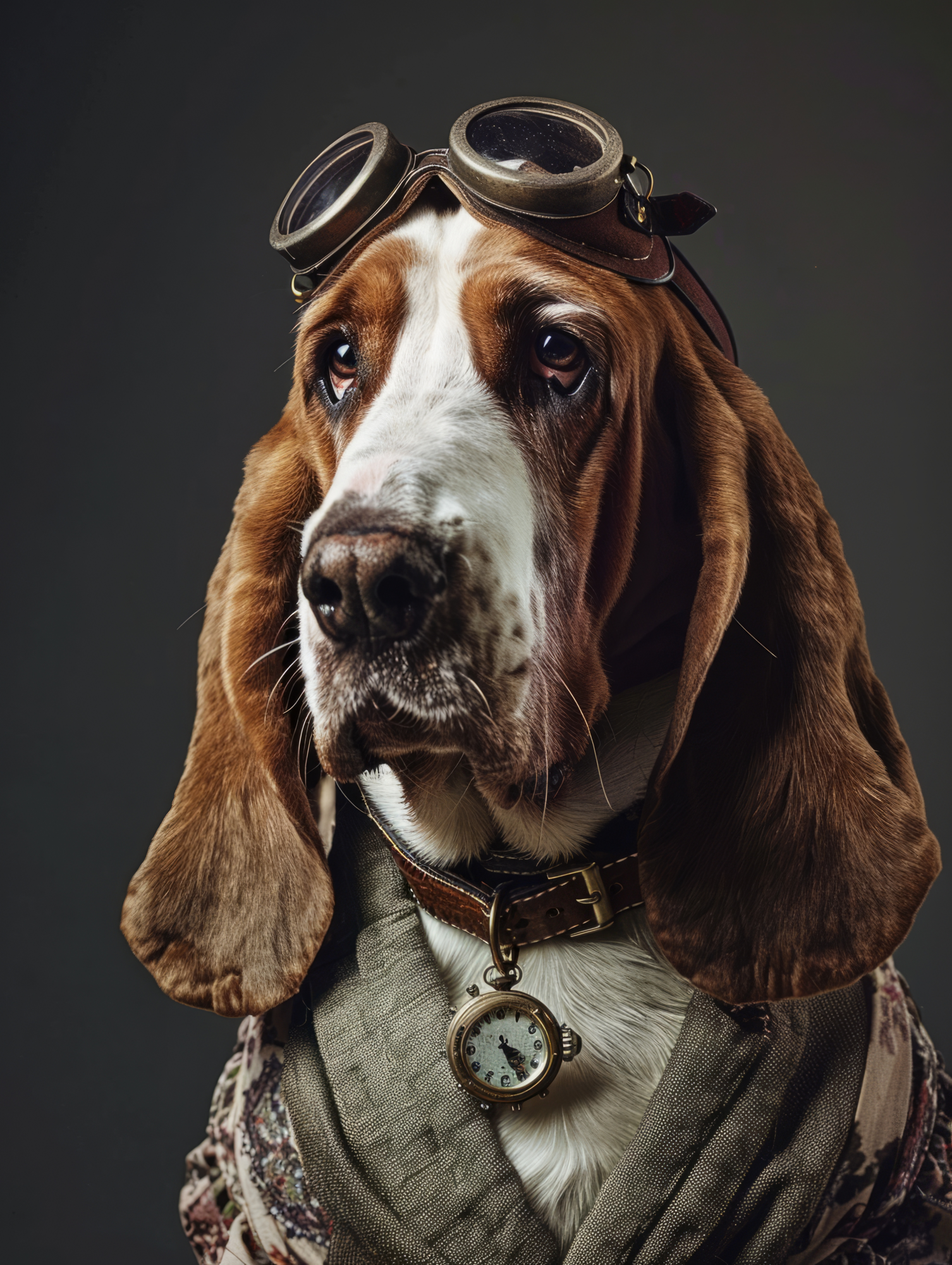 Canvas schilderij van een Basset Hound 40x60 cm