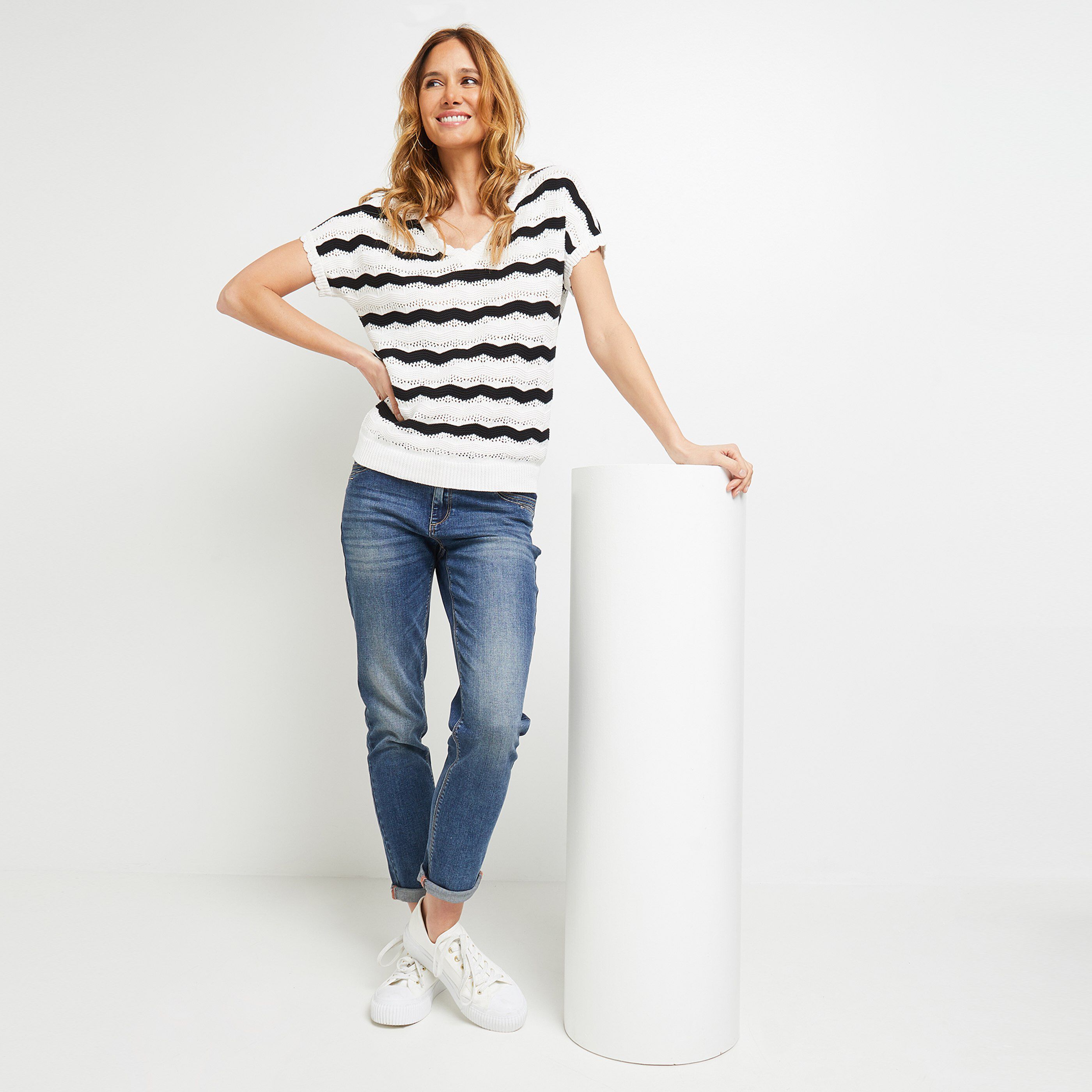 Pull ajouré femme - BEIGE