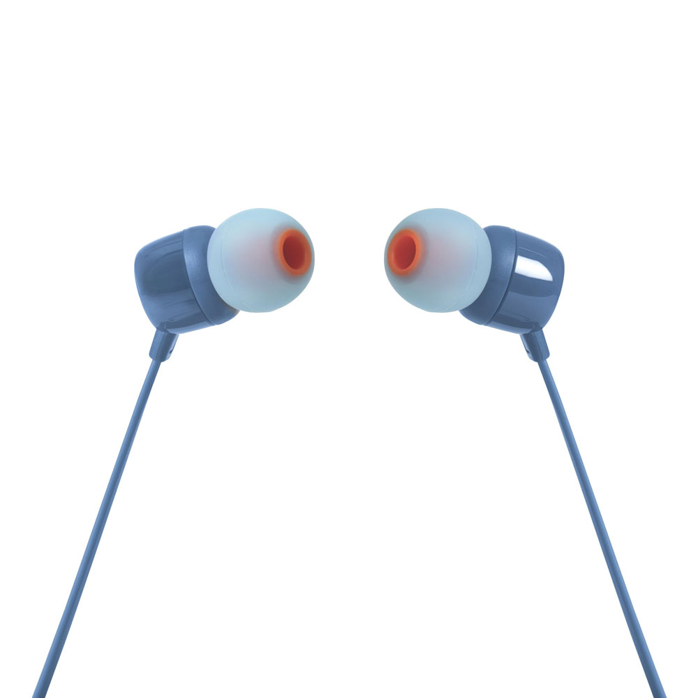 T110 In-Ear Kopfhörer 3.5mm Klinken Anschluss mit Mikrofon (JBLT110BLU) - Blau