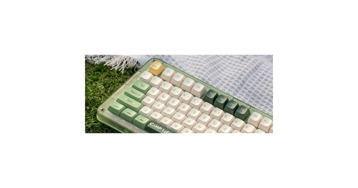 IqunixZX75 Camping Wireless Mechanical Keyboard, gaming toetsenbord  (Groen/oranje, US lay-out, IQUNIX Moonstone Turbo, RGB leds, 75%, Hot-swappable, Double-shot PBT, 2.4GHz | Bluetooth 5.1 | USB-C)